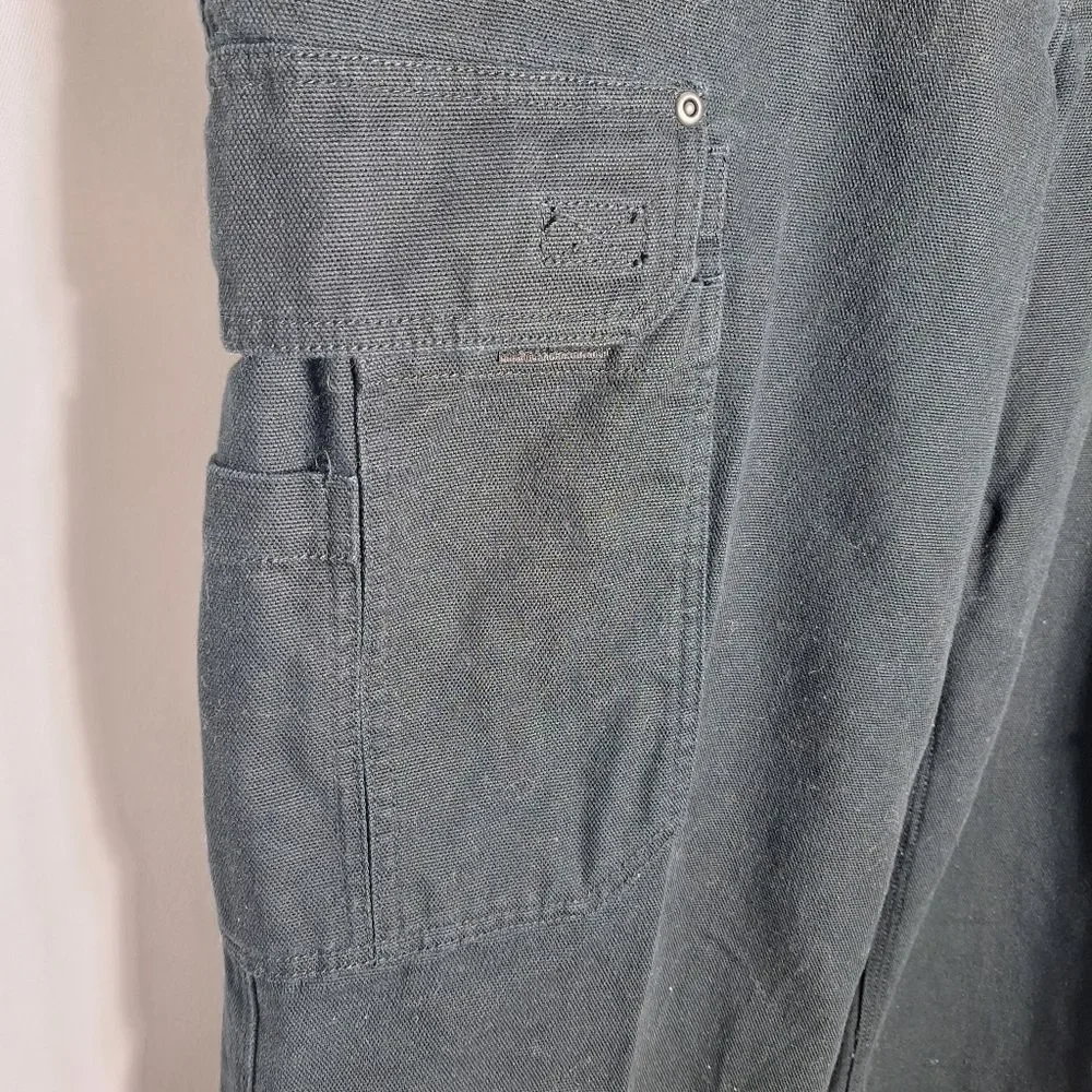Duluth Trading Co Fire Hose Cargo Work Pants Relaxed Fit Black 46 x 32 Mens